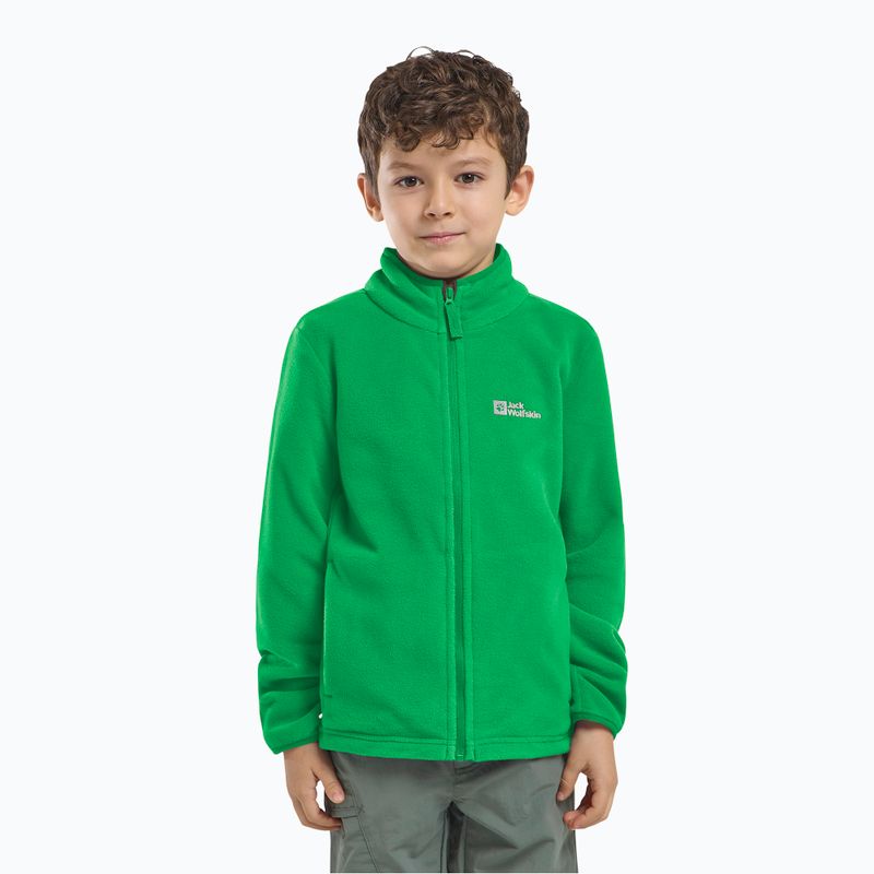 Детски суитшърт от полар Jack Wolfskin Taunus mystic green 7