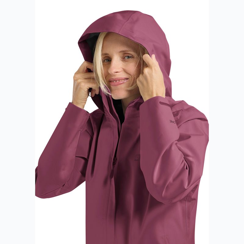 Дамско дъждобран яке Jack Wolfskin Trailtime 2L raisin 5