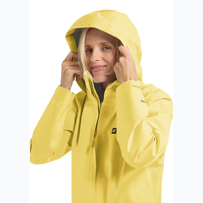 Дамско дъждобран яке Jack Wolfskin Trailtime 2L lemon ice 5