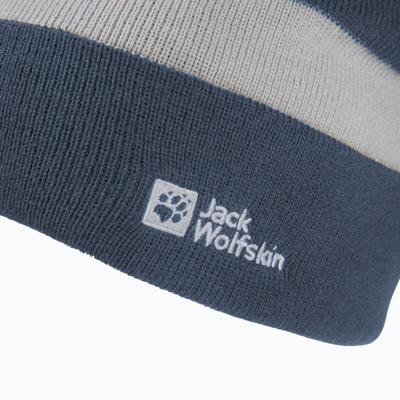 Детска зимна шапка Jack Wolfskin Stripy Knit midnight sky 3