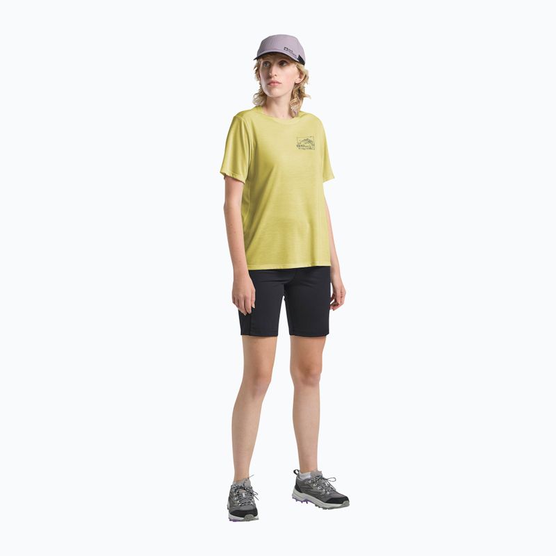Дамска тениска Jack Wolfskin Vonnan Graphic ridge leaf lemon ice 2