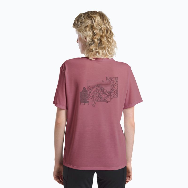 Дамска тениска Jack Wolfskin Vonnan Graphic ridge leaf raisin 3