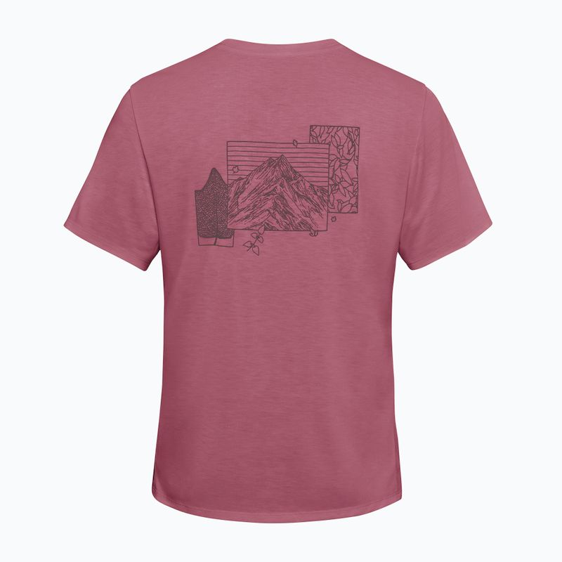 Дамска тениска Jack Wolfskin Vonnan Graphic ridge leaf raisin 6