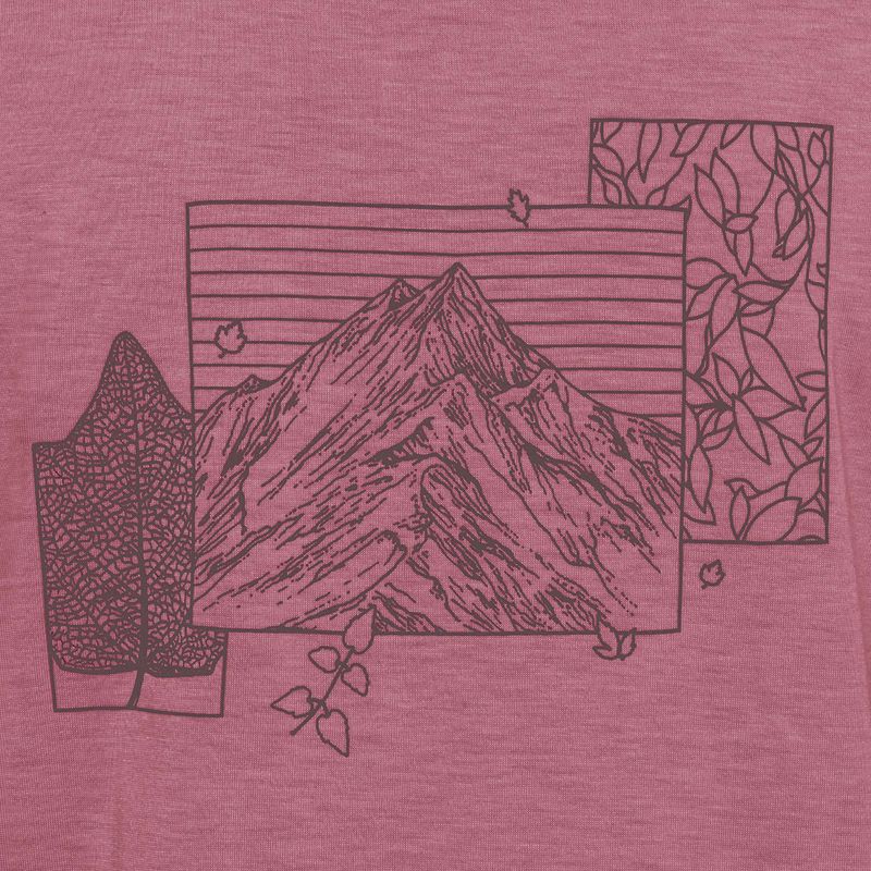 Дамска тениска Jack Wolfskin Vonnan Graphic ridge leaf raisin 7