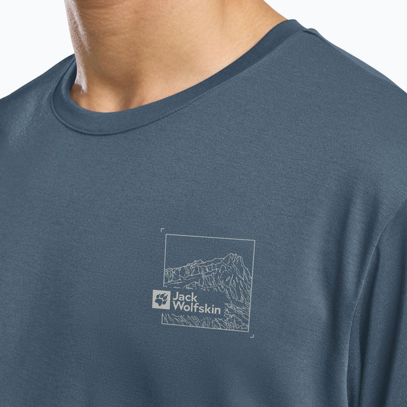 Мъжка тениска Jack Wolfskin Vonnan Graphic Peak Trail midnight sky 5