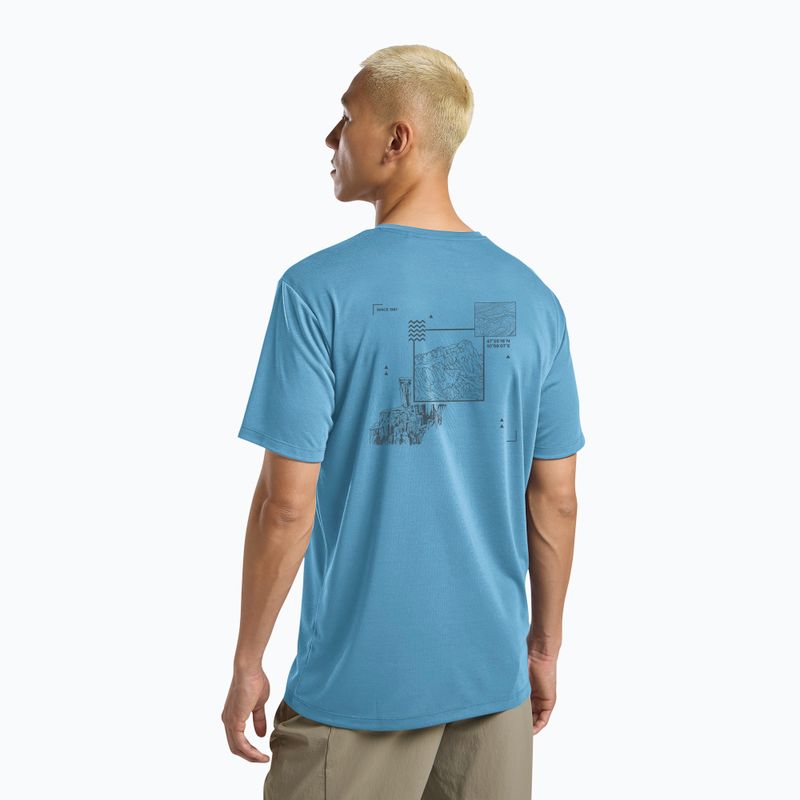 Мъжка тениска Jack Wolfskin Vonnan Graphic peak trail sky blue 3