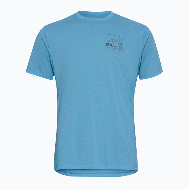 Мъжка тениска Jack Wolfskin Vonnan Graphic peak trail sky blue 6