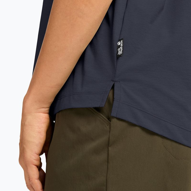 Дамска тениска за трекинг Jack Wolfskin Travel T dark navy 4