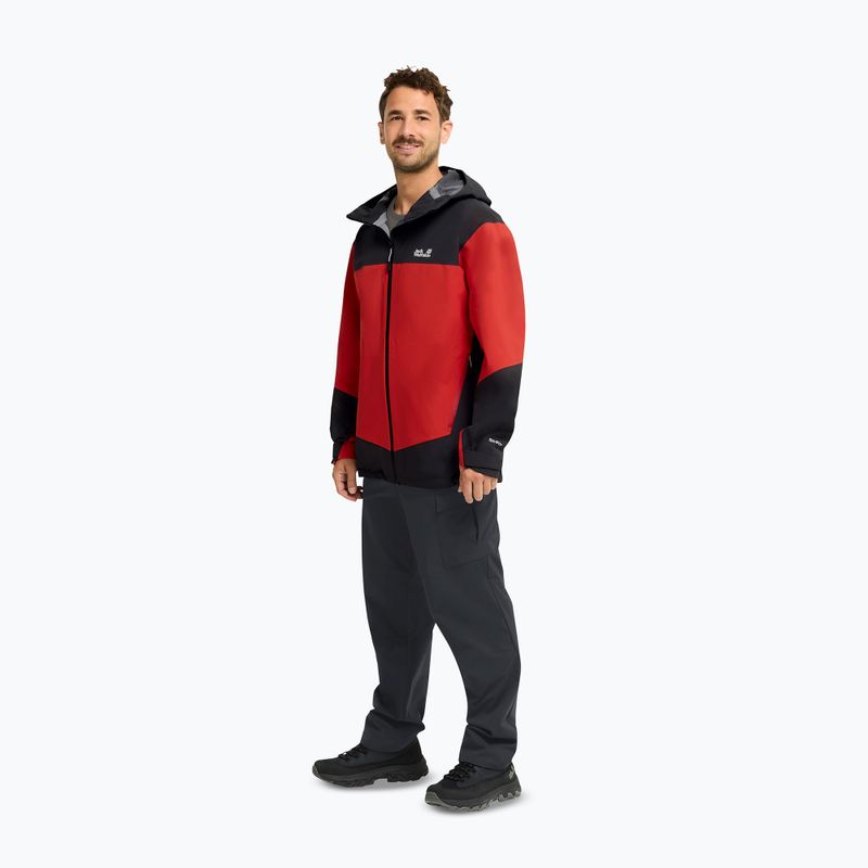 Мъжко яке за дъжд Jack Wolfskin Rockpaw 3L siren red 2