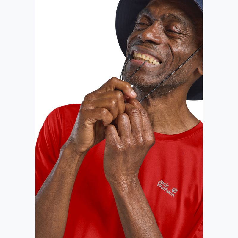 Мъжка трекинг тениска Jack Wolfskin Tech T siren red 4