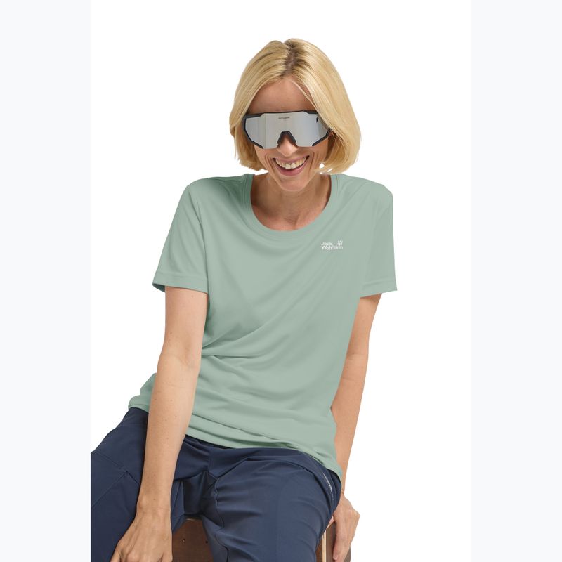 Дамска тениска за трекинг Jack Wolfskin Tech T green zinnia 4