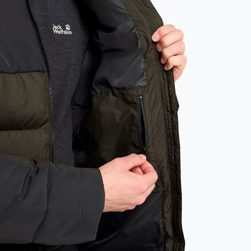Мъжко ватирано яке Jack Wolfskin Icy Hollow Hooded obsidian moss 5