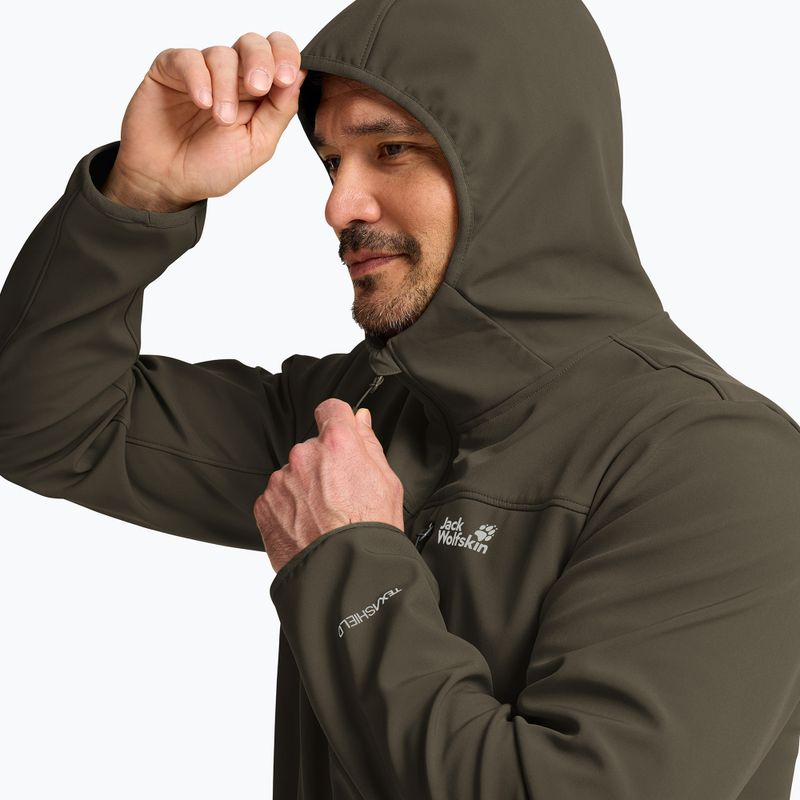 Мъжко ветроустойчиво яке Jack Wolfskin Wild Winds Hooded obsidian moss 4