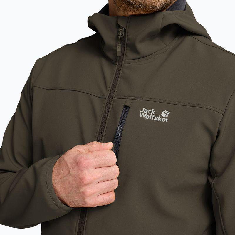 Мъжко ветроустойчиво яке Jack Wolfskin Wild Winds Hooded obsidian moss 5