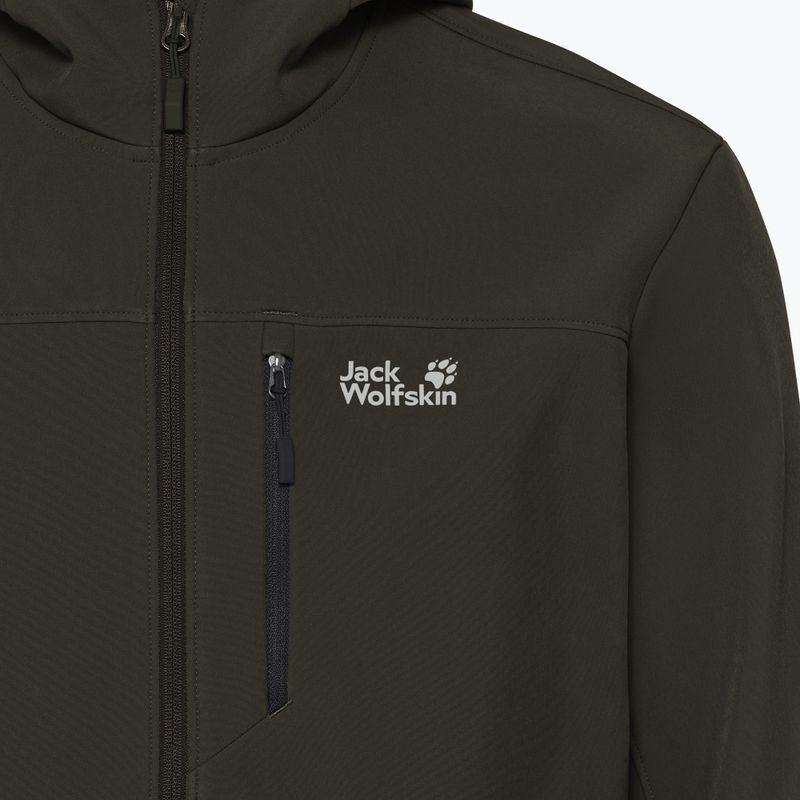 Мъжко ветроустойчиво яке Jack Wolfskin Wild Winds Hooded obsidian moss 6