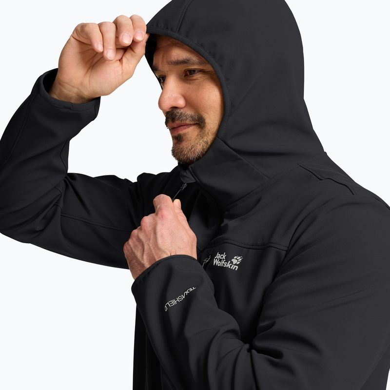 Мъжко ветроустойчиво яке Jack Wolfskin Wild Winds Hooded black 4