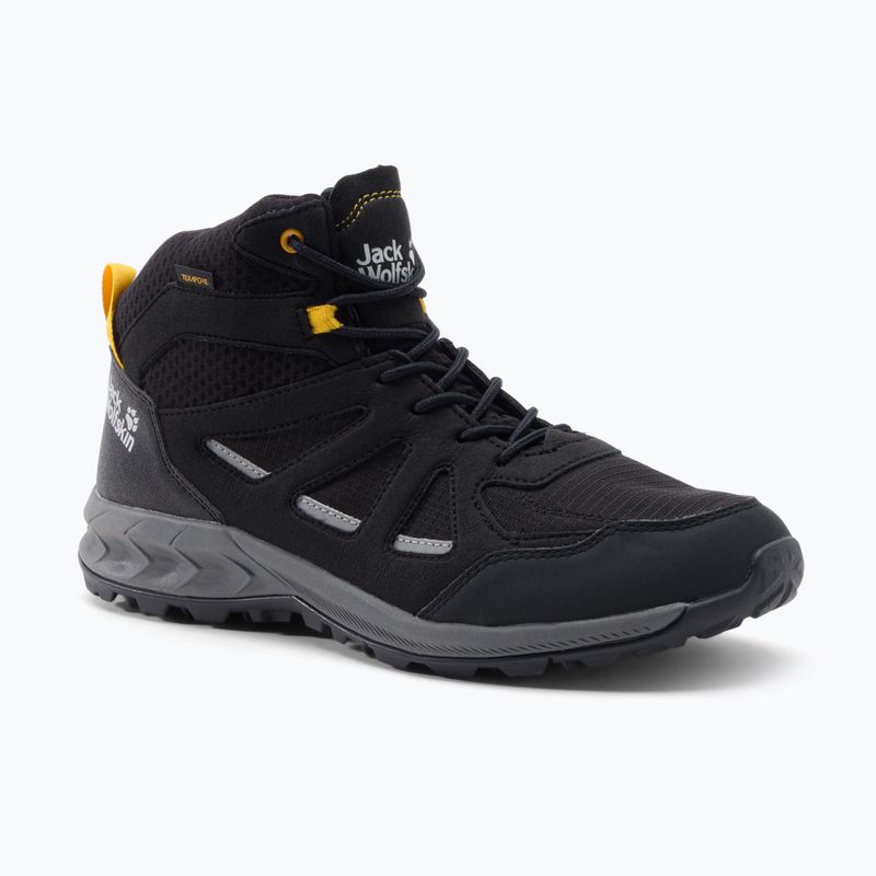 Jack Wolfskin мъжки ботуши за трекинг Woodland 2 Texapore Mid black/burly yellow xt