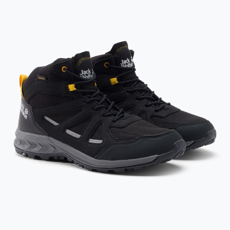 Jack Wolfskin мъжки ботуши за трекинг Woodland 2 Texapore Mid black/burly yellow xt 5