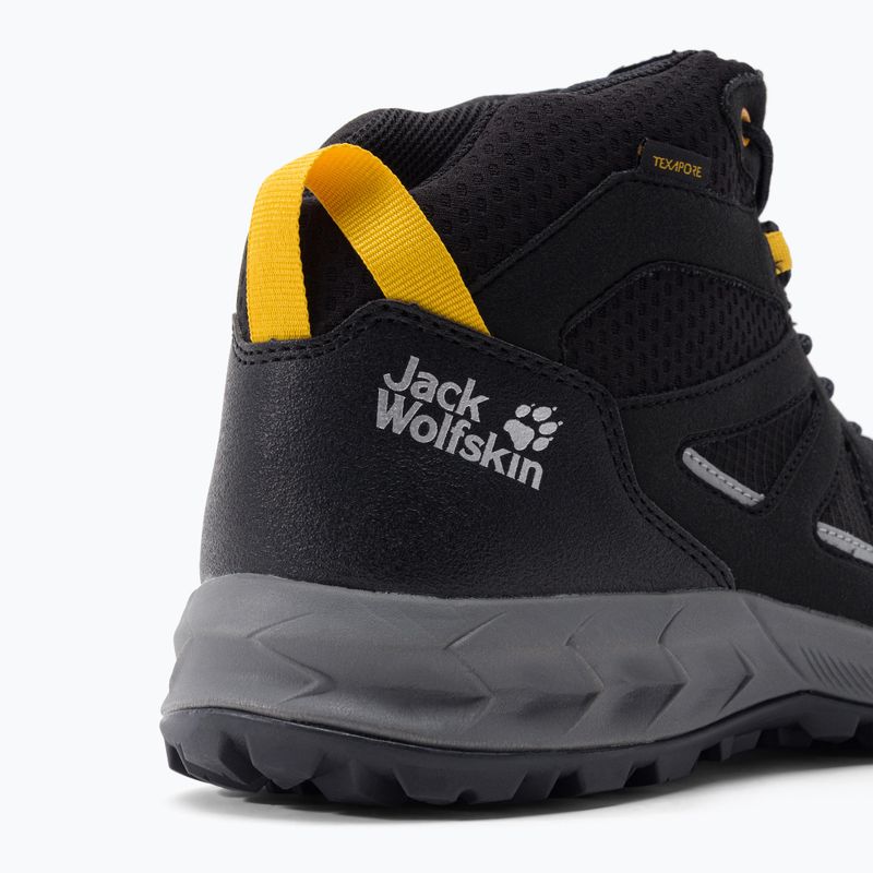 Jack Wolfskin мъжки ботуши за трекинг Woodland 2 Texapore Mid black/burly yellow xt 7