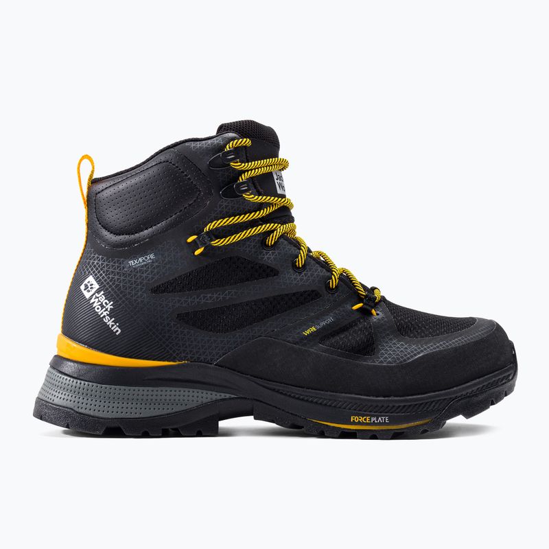 Jack Wolfskin мъжки ботуши за трекинг Force Striker Texapore Mid black/burly yellow xt 4038823 2