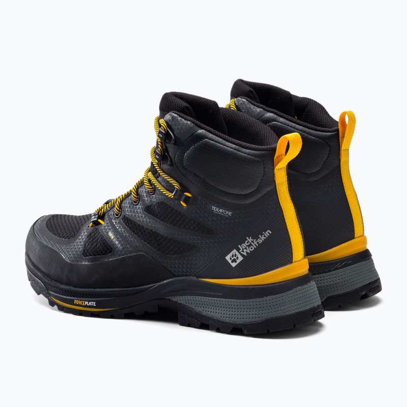 Jack Wolfskin мъжки ботуши за трекинг Force Striker Texapore Mid black/burly yellow xt 4038823 3