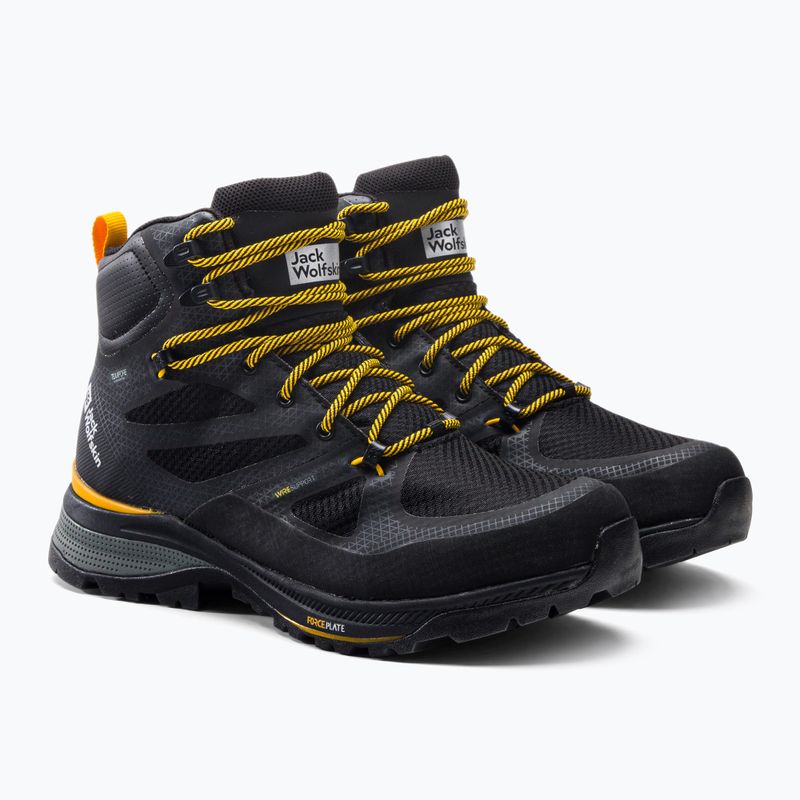 Jack Wolfskin мъжки ботуши за трекинг Force Striker Texapore Mid black/burly yellow xt 4038823 5