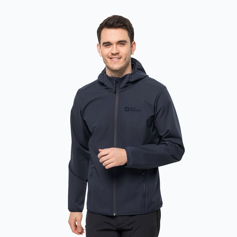 Jack Wolfskin мъжко софтшел яке Bornberg Hoody тъмно синьо 1307471_1010