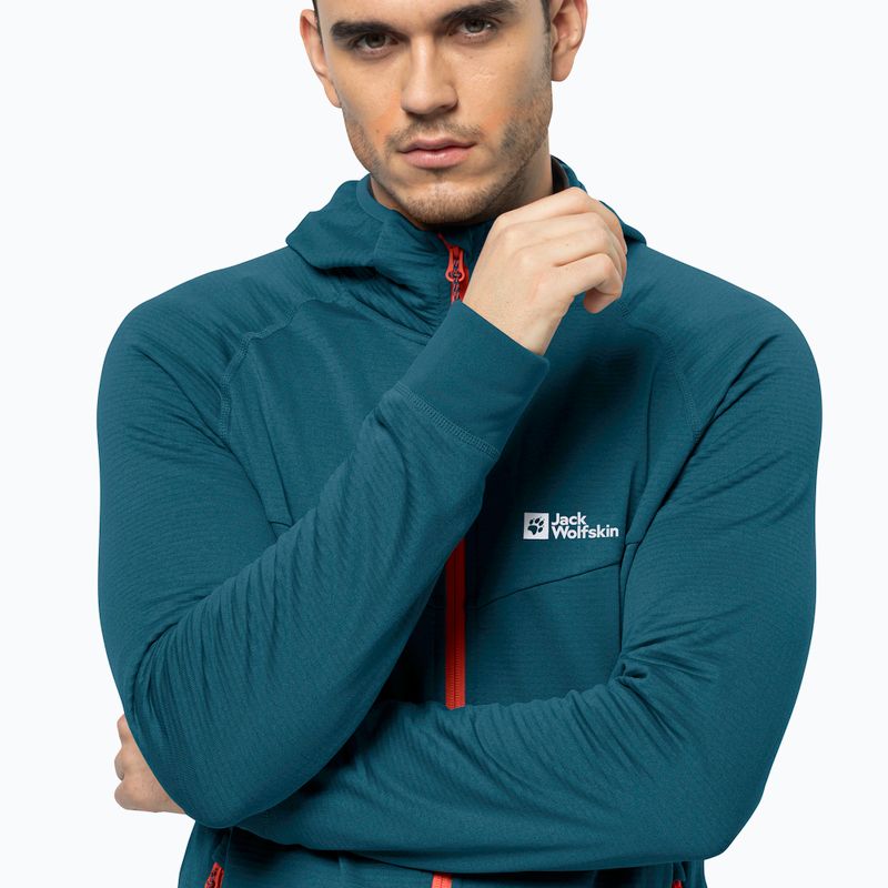 Мъжки потник Jack Wolfskin Hydro Grid Hooded FZ от полар  син 1710002 3