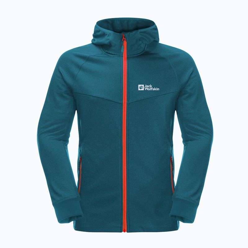 Мъжки потник Jack Wolfskin Hydro Grid Hooded FZ от полар  син 1710002 6