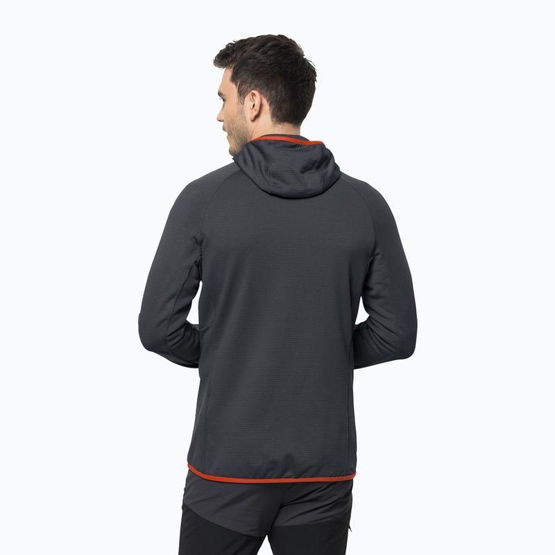 Мъжки суитшърт Jack Wolfskin Hydro Grid Hooded FZ от полар сив 1710002 2