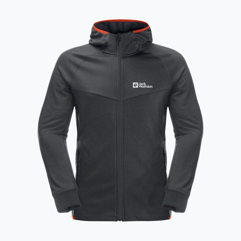 Мъжки суитшърт Jack Wolfskin Hydro Grid Hooded FZ от полар сив 1710002 6