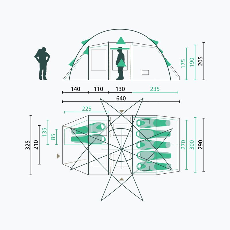 Къмпинг палатка 5-7-osobowy Jack Wolfskin Travel Lodge RT white pepper 2