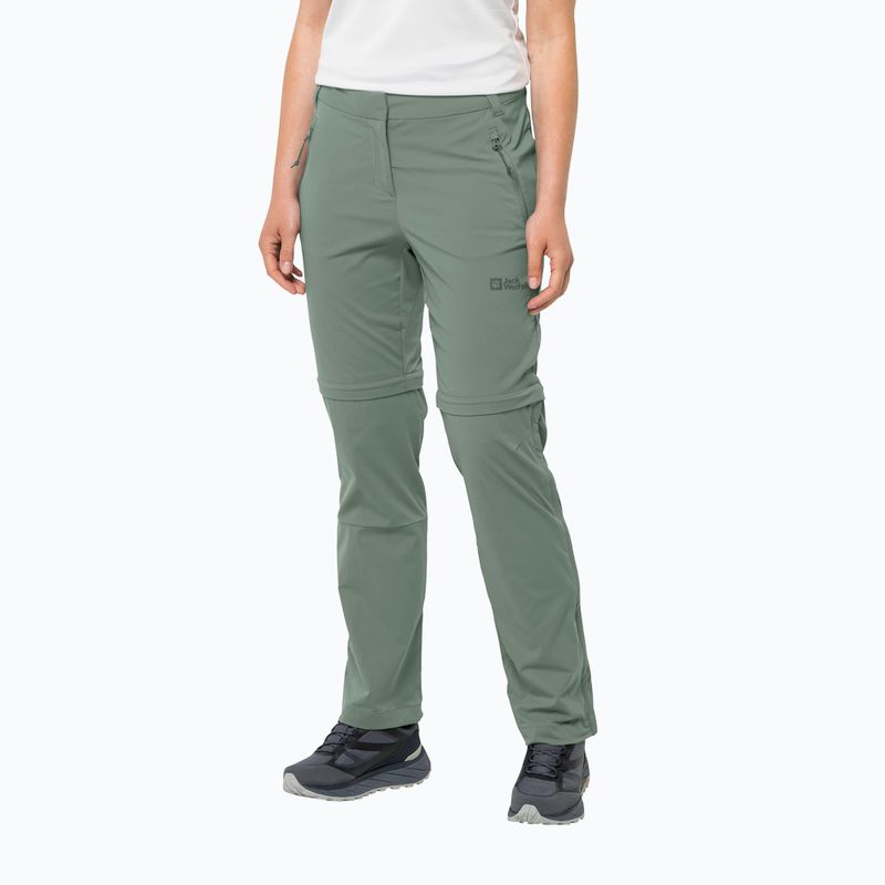 Дамски софтшел панталони Jack Wolfskin Glastal Zip Off green 1508151_4151_042