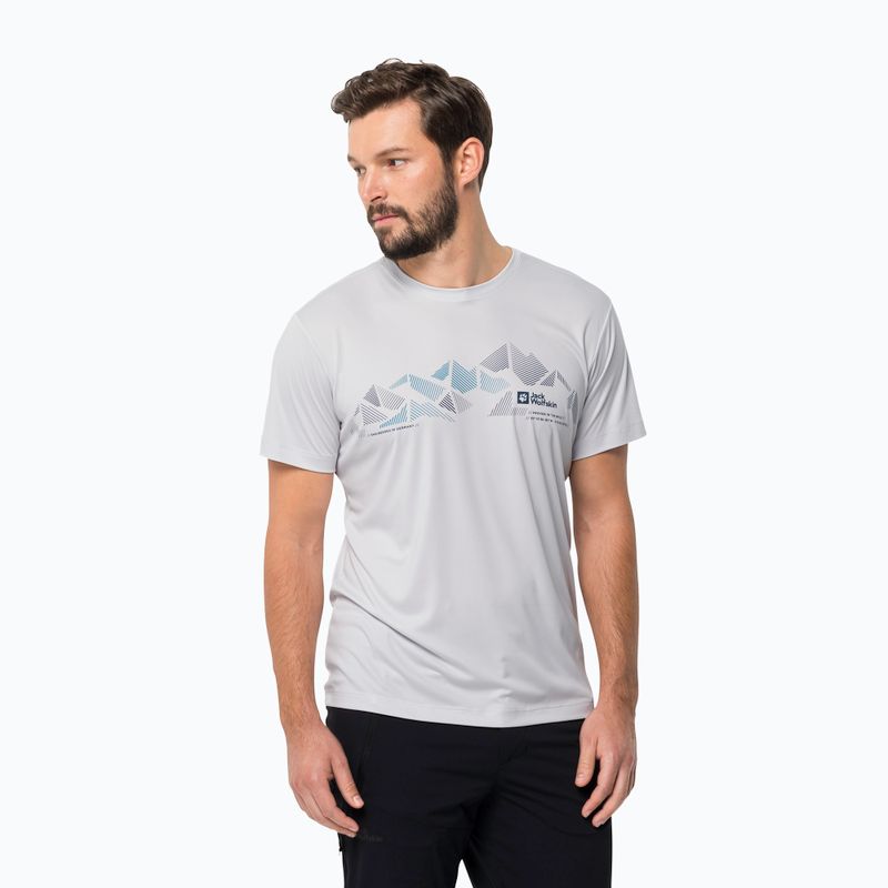 Мъжка тениска за трекинг Jack Wolfskin Peak Graphic white 1807183