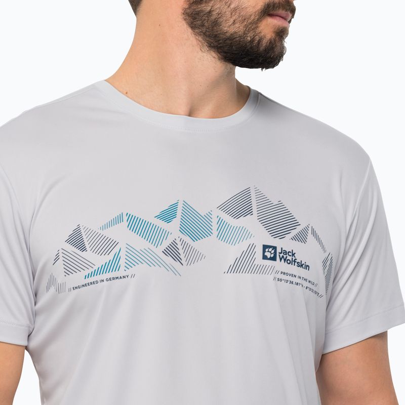 Мъжка тениска за трекинг Jack Wolfskin Peak Graphic white 1807183 3