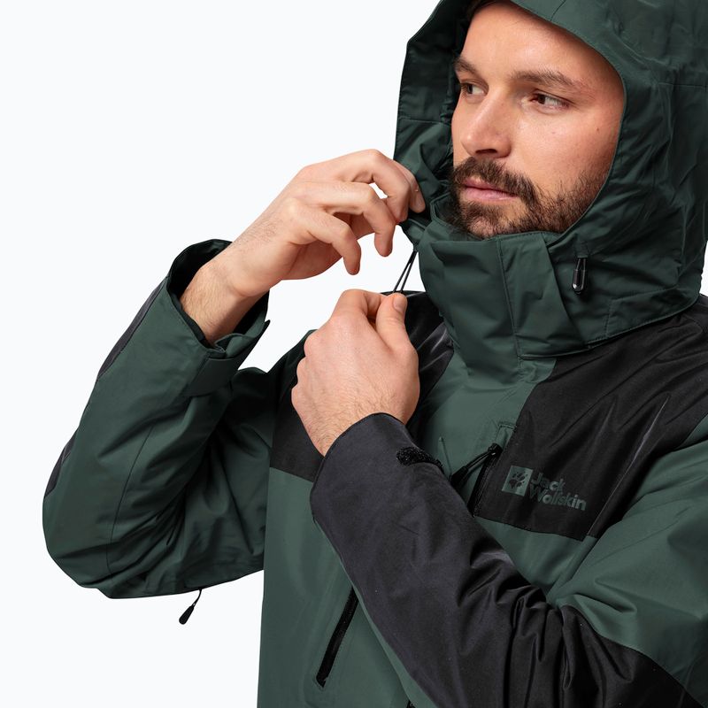 Мъжко дъждобранно яке Jasper 3in1 на Jack Wolfskin, черно маслиново 5