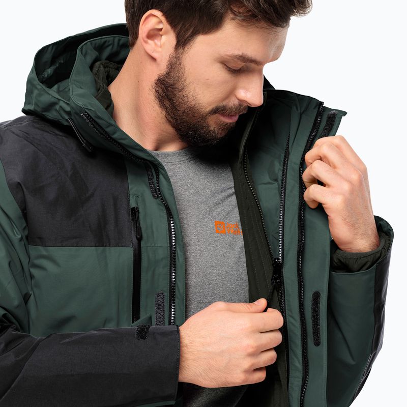 Мъжко дъждобранно яке Jasper 3in1 на Jack Wolfskin, черно маслиново 6