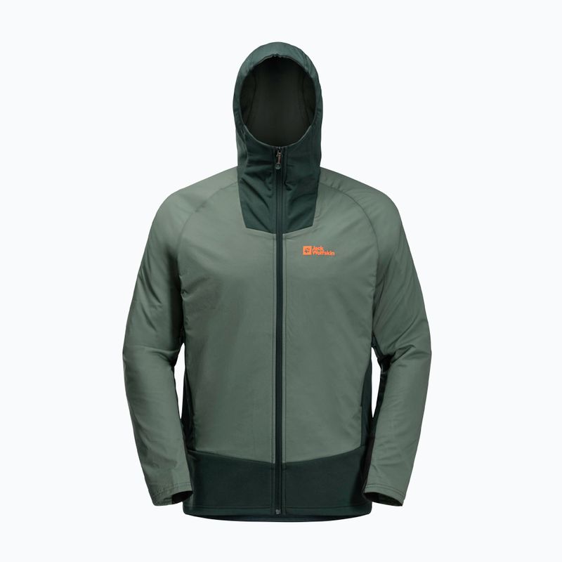 Jack Wolfskin Alpspitze Ins Hybridge hedge зелено мъжко дъждобранно яке 8