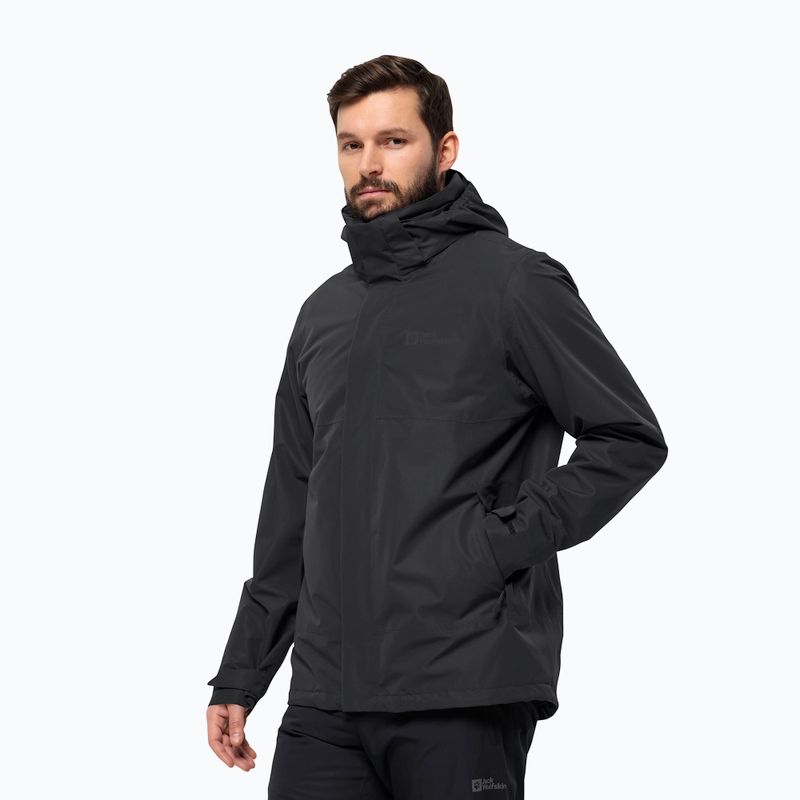 Мъжко дъждобранно яке Jack Wolfskin Feldberg Luntal 3in1 черно 2