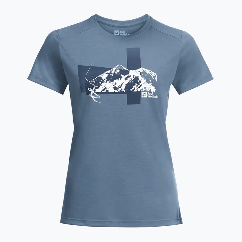 Дамска тениска за трекинг Jack Wolfskin Vonnan S/S Graphic elemental blue 4