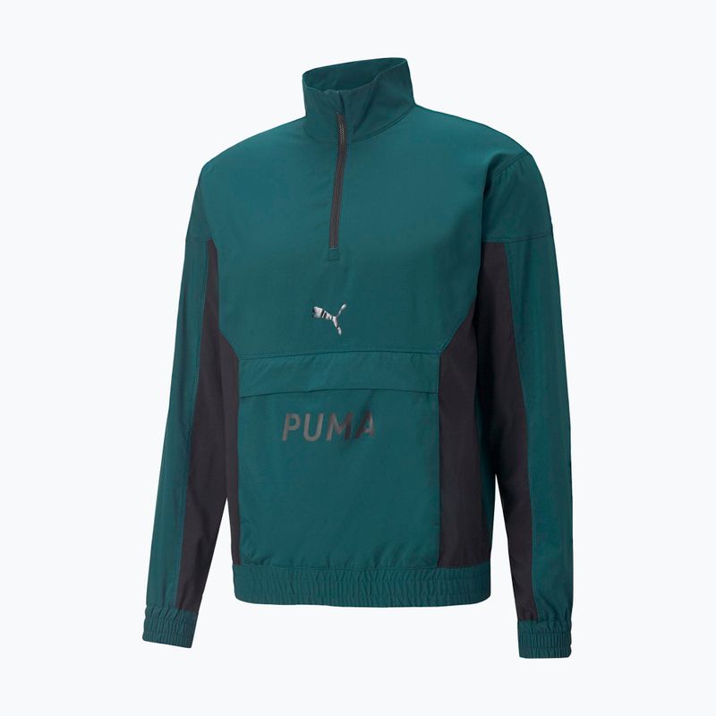 Мъжко яке за тренировка PUMA FIT Woven 1/2 ZIP зелено 522129 24