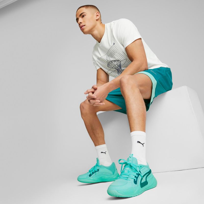 Мъжки баскетболни обувки PUMA Court Rider electric peppermint/green lagoon 15