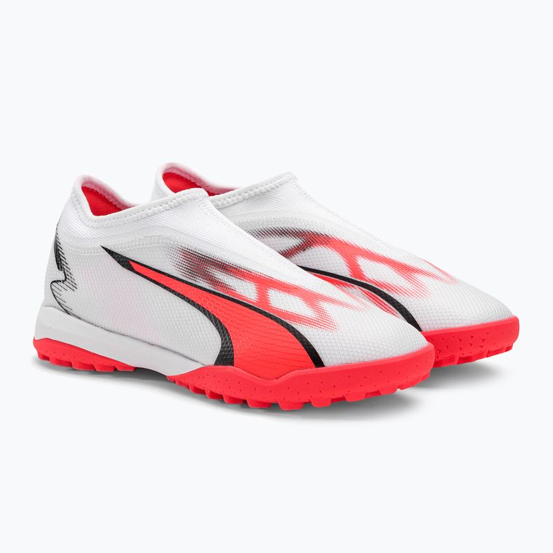 Детски футболни обувки PUMA Ultra Match Ll TT + Mid Jr puma white/puma black/fire orchid 4