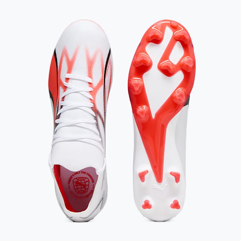 PUMA Ultra Match FG/AG мъжки футболни обувки puma white/puma black/fire orchid 14