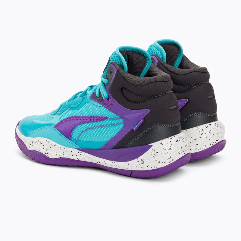 Мъжки баскетболни обувки PUMA Playmaker Pro Mid purple glimmer/bright aqua/strong grey/white 3