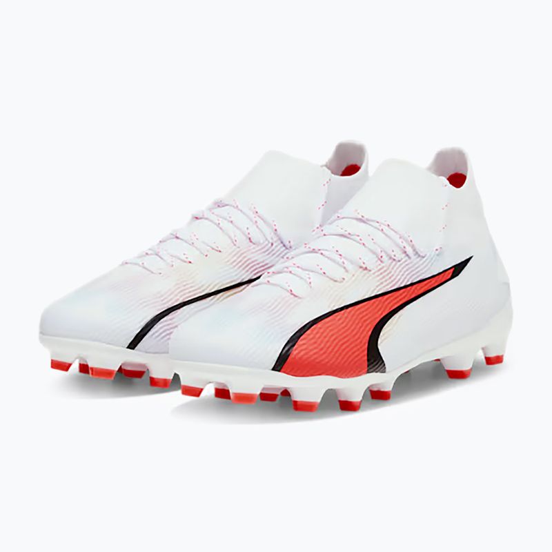 Детски футболни обувки PUMA Ultra Pro FG/AG Jr puma white/puma black/fire orchid 12