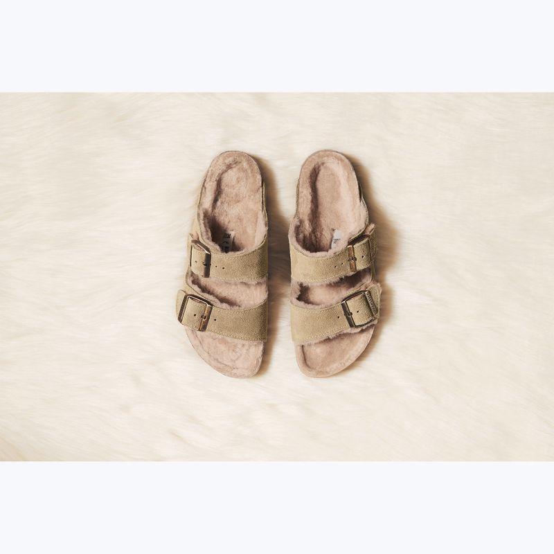 BIRKENSTOCK Arizona Shearling SL Regular сиво-сини джапанки 12