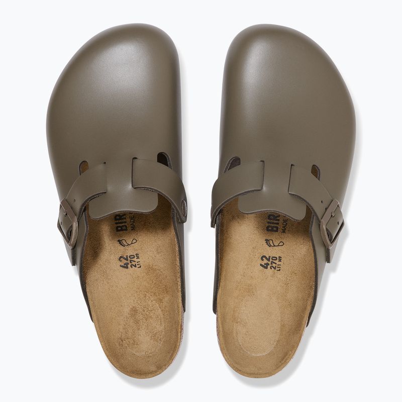 BIRKENSTOCK джапанки Boston NL Regular гладка кожа бетонно сиво 3