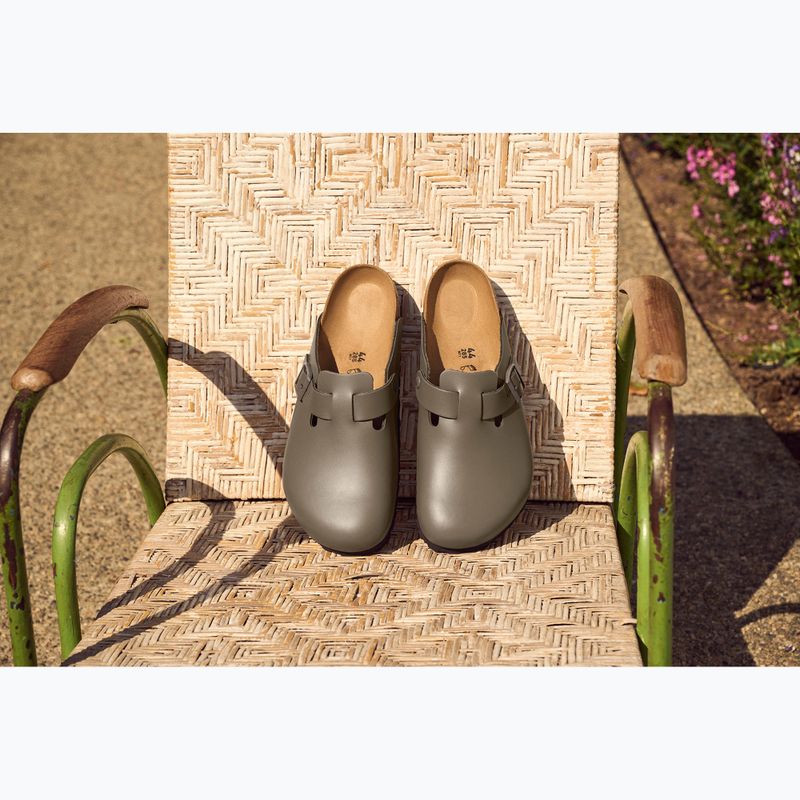 BIRKENSTOCK джапанки Boston NL Regular гладка кожа бетонно сиво 6
