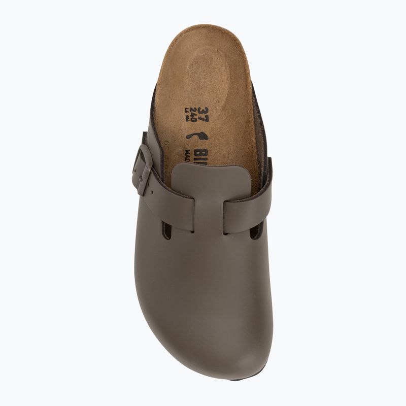 BIRKENSTOCK джапанки Boston NL Narrow гладка кожа бетонно сиво 5